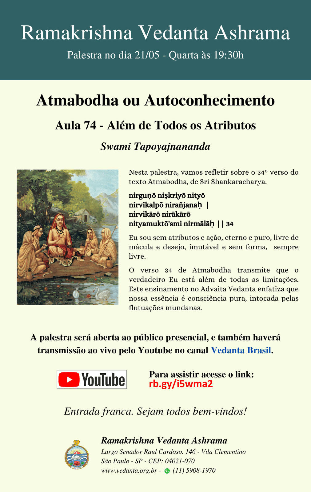 Palestra de quarta - Vedanta